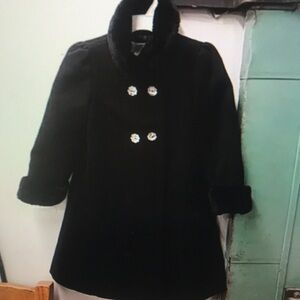 Elegant Black Double-Breasted Women's Coat